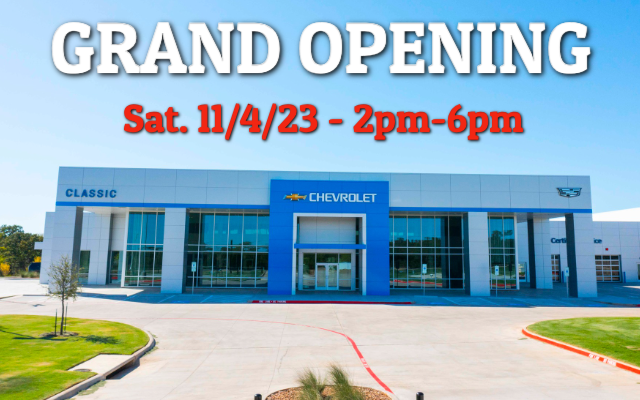 <h1 class="tribe-events-single-event-title">LIVE BROADCAST: Classic Chevrolet Cadillac GRAND OPENING – 11/04/23 (4pm-6pm)</h1>